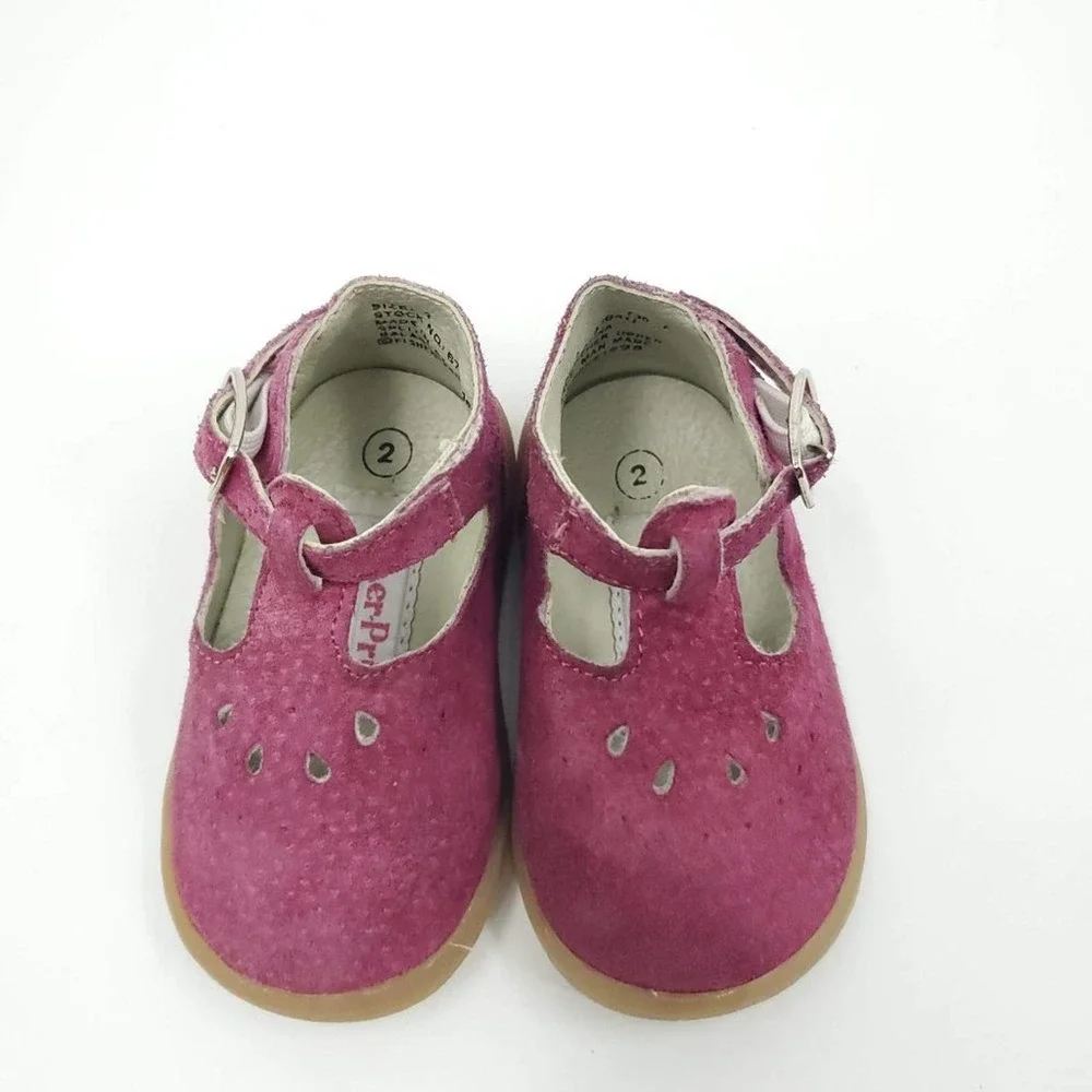Fisher Price Baby Girl Magenta Mary Janes 2T Vintage